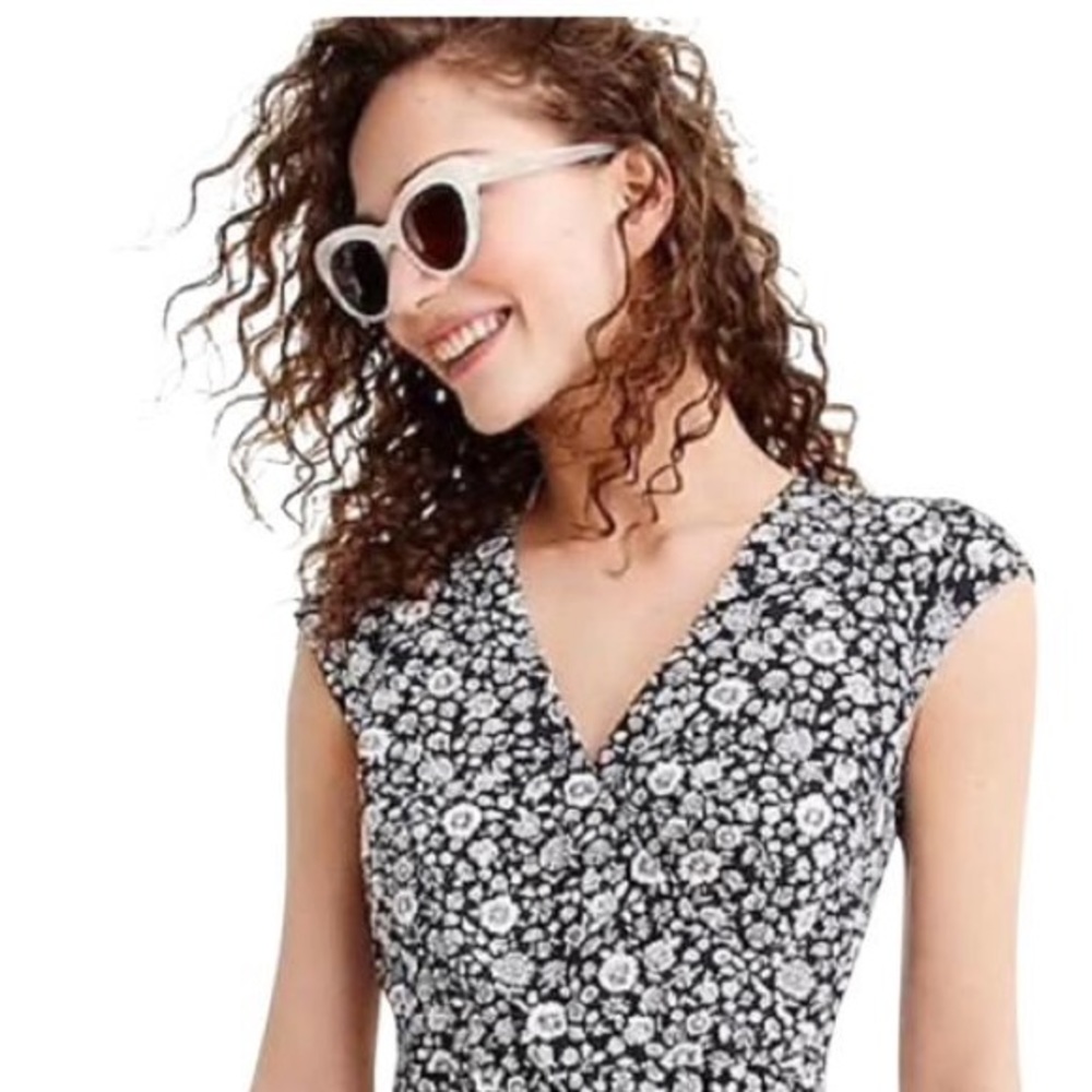 J crew Navy Floral Dress, 0